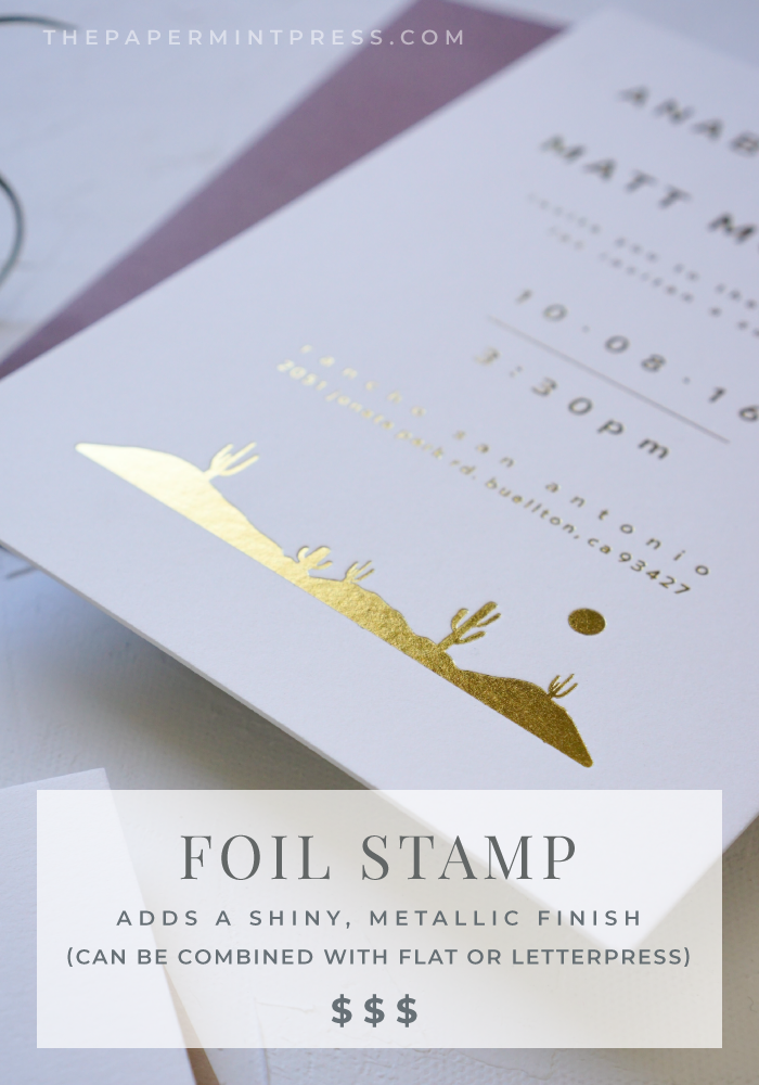 Hot Foil Stamping Print Method Wedding Invitations